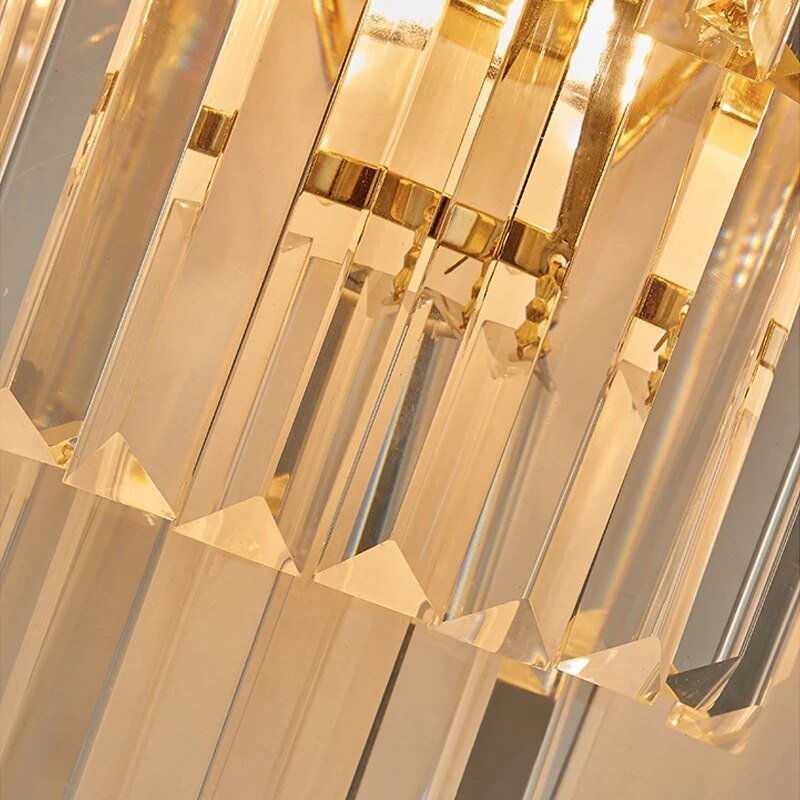 Lujo Cristal Salón Pared Lámpara Iluminación Oro Cromo Acero Pulido Pared Lámpara Dormitorio Pasillo