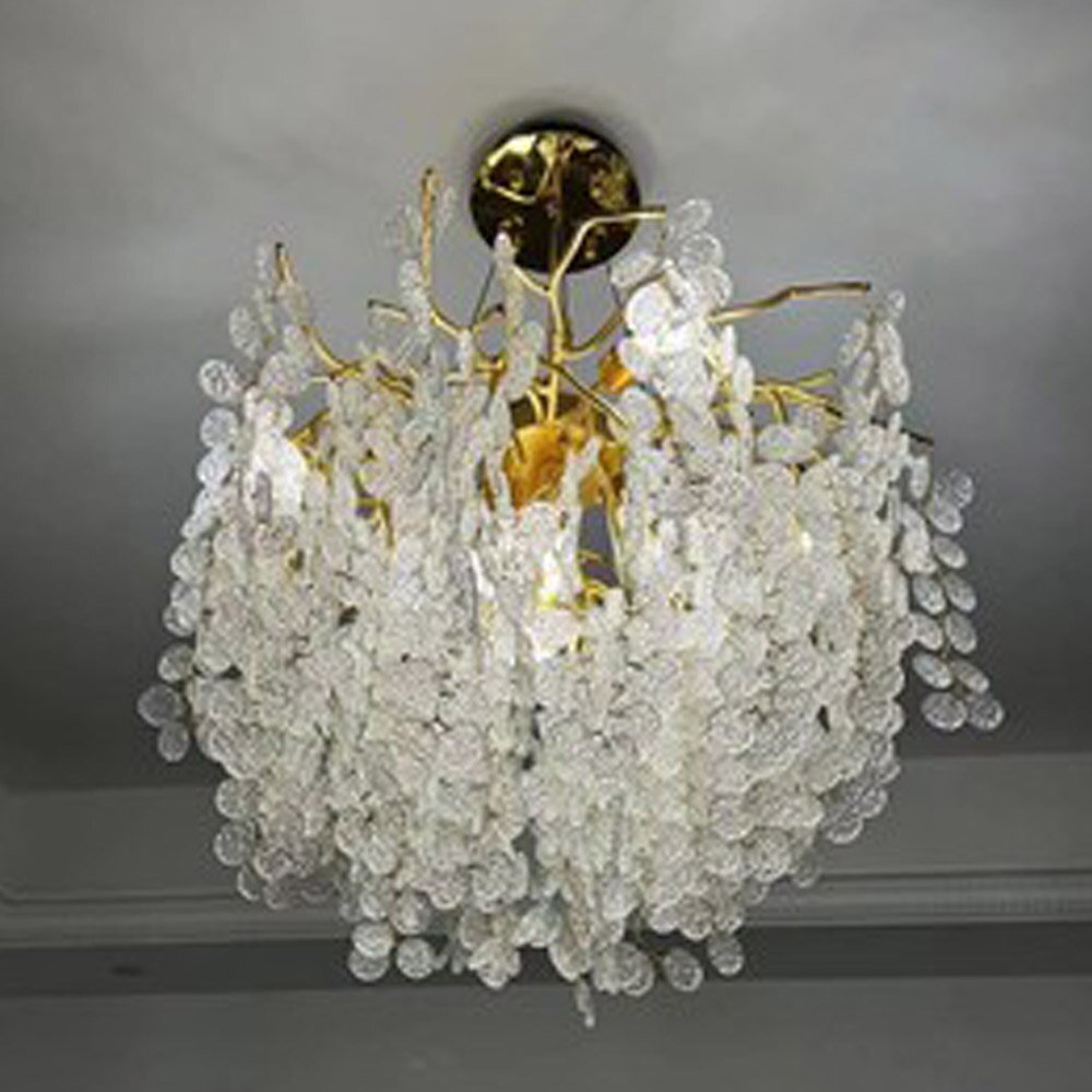 Luksus Design Glas Lysekrone Belysning Til Stue Armatur Plafonnier Guld Spisestue