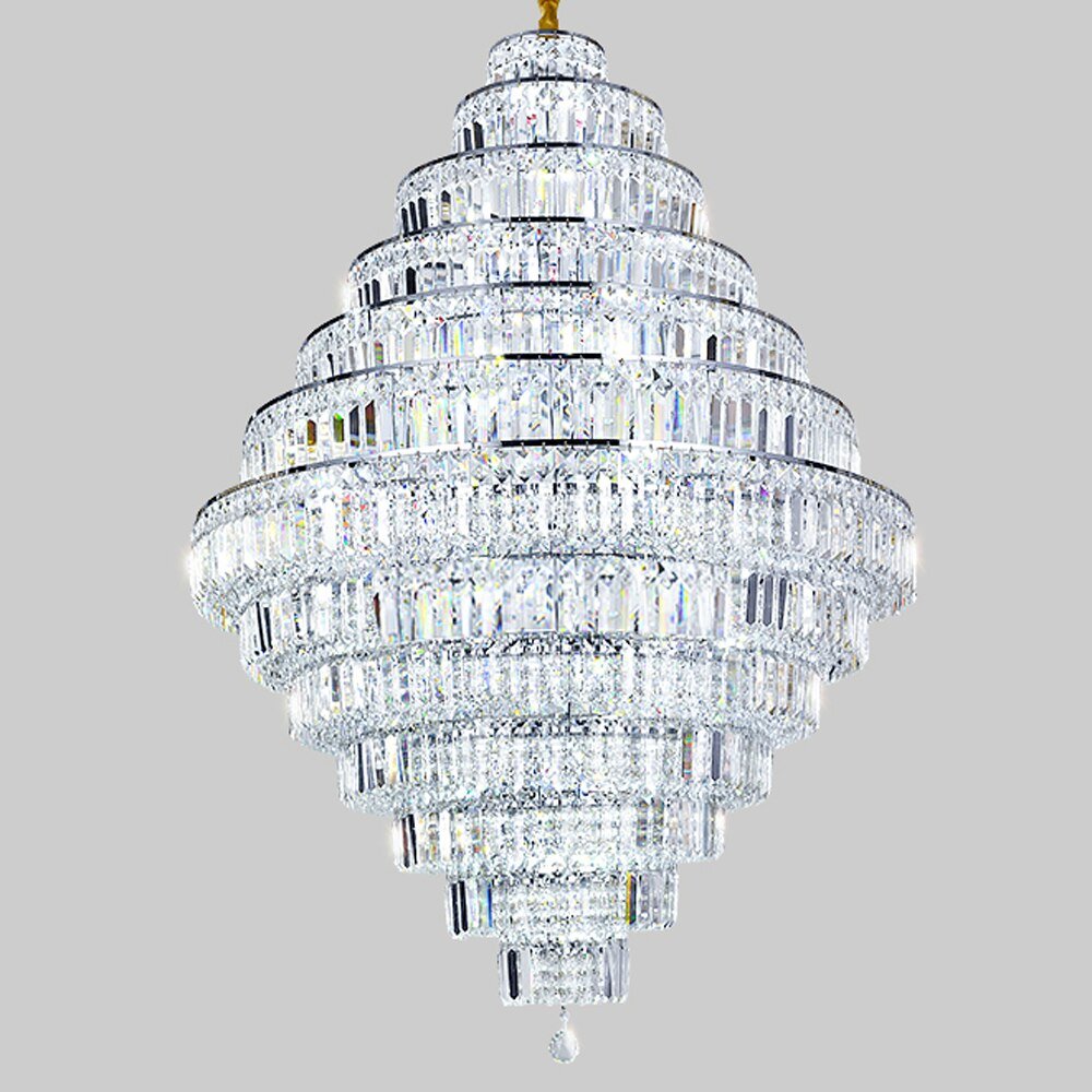 Lampadario di cristallo di design di lusso per la lobby, lungo le scale