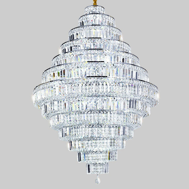 Lampadario di cristallo di design di lusso per la lobby, lungo le scale