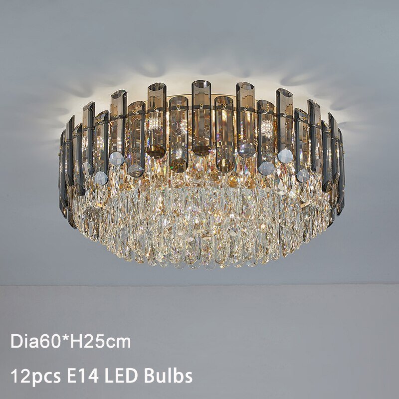 Luxury Large Black Color Crystal Living Room Ceiling Light – ATY Home Decor