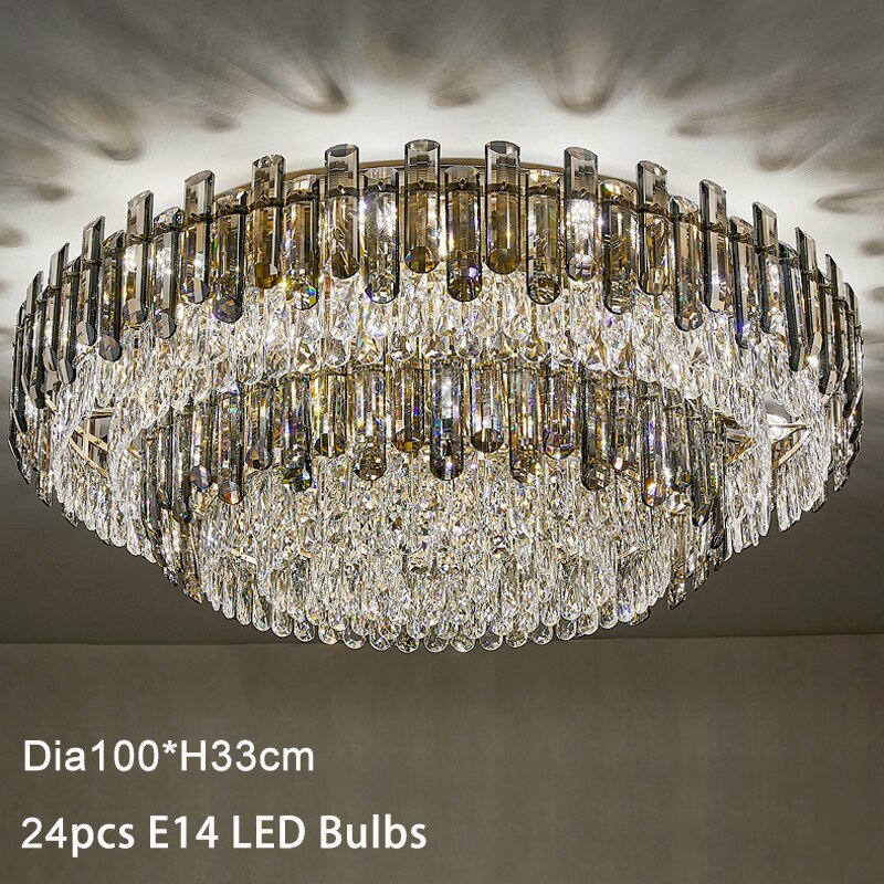 Luxury Large Black Color Crystal Living Room Ceiling Light - ATY Home Decor