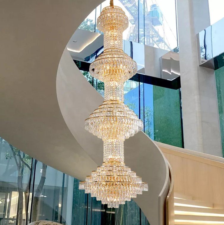 Lampadario di cristallo di lusso di grandi dimensioni per hotel e ville