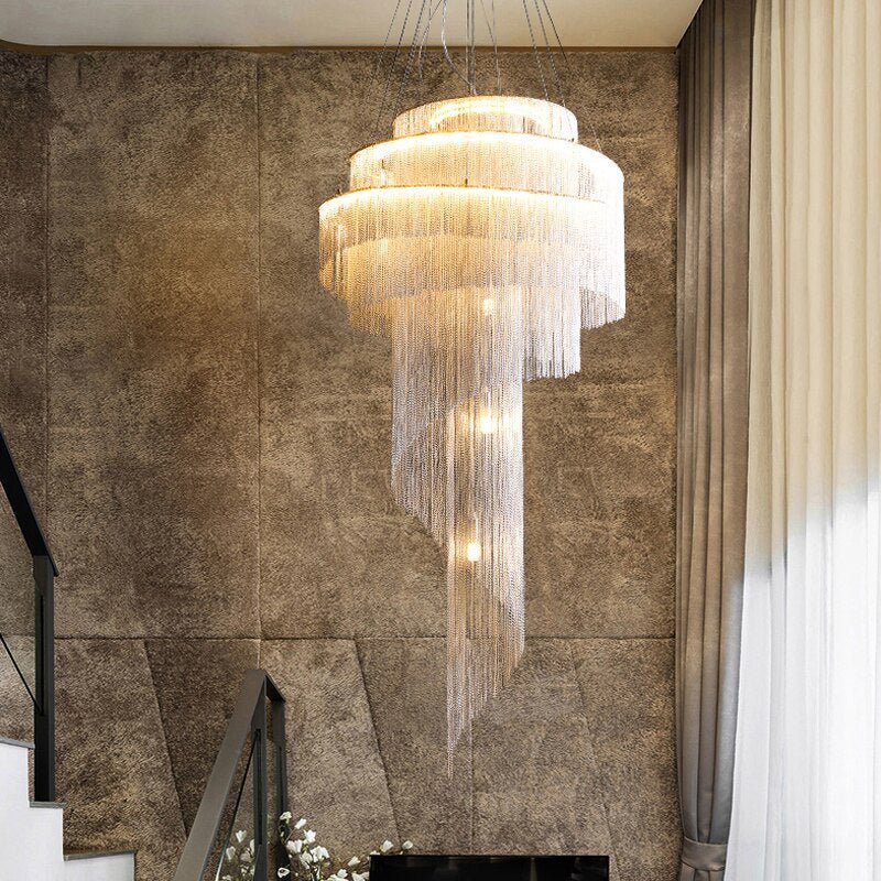 Luxury Long Staircase Chain Modern Chandelier