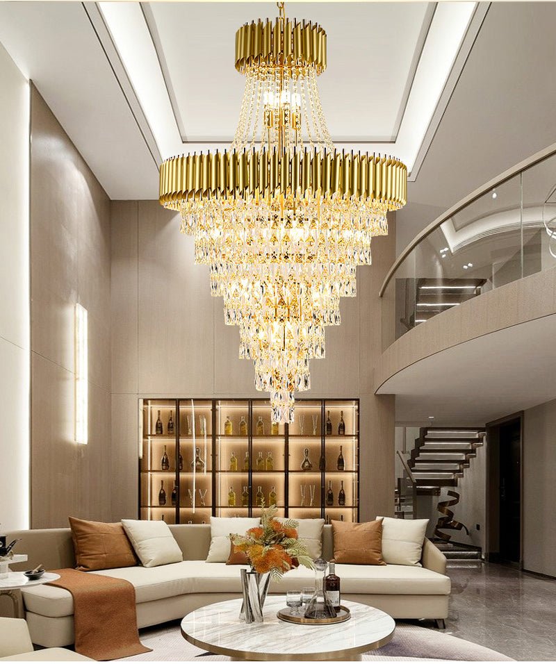 Luxury Modern Chandelier For Living Room Staircase Large Fixture Spira ...