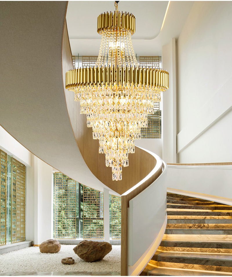 Luxury Modern Chandelier For Living Room Staircase Large Fixture Spira ...