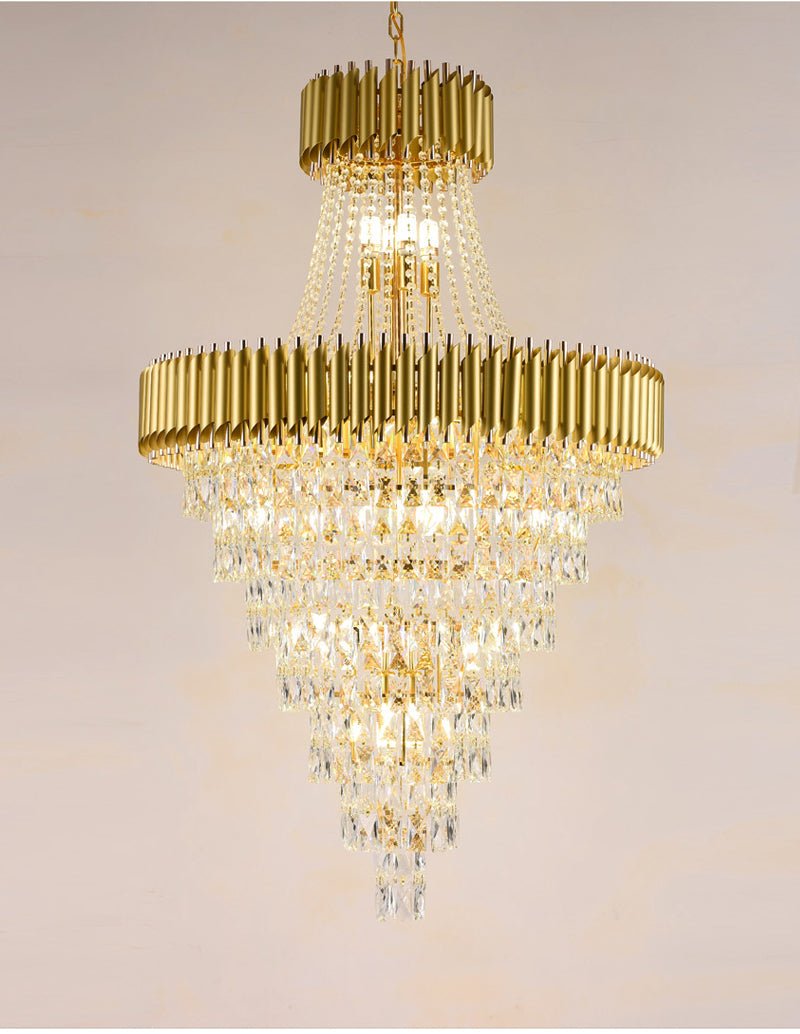 Luxury Modern Chandelier For Living Room Staircase Large Fixture Spiral Design Hallway Crystal Light