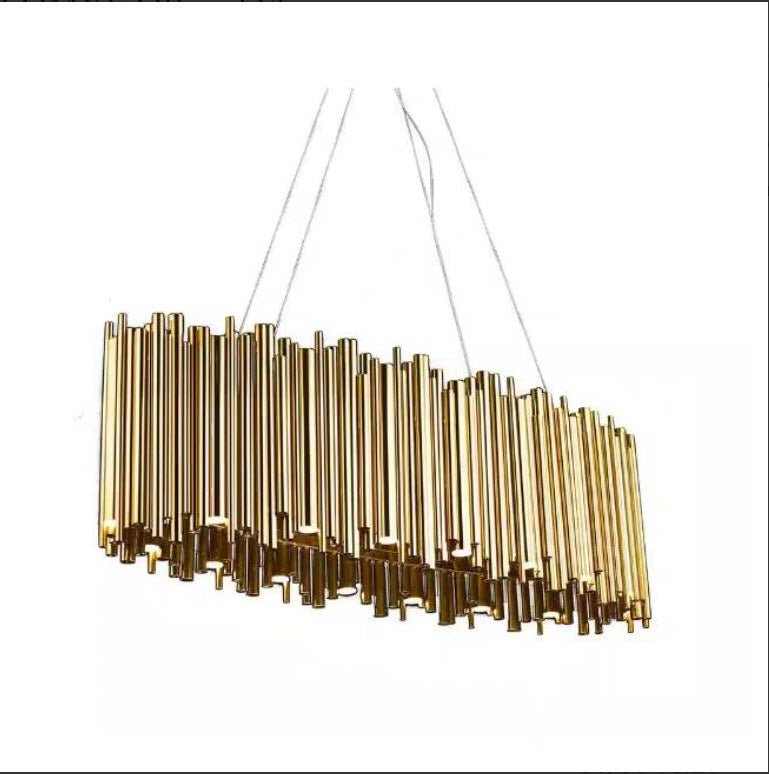 Luxury Modern Gold Chandelier For Living Room LED Hanging Lamp Stainless Steel Round Creative Design - ATY Home Decor