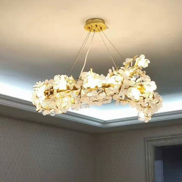 Luxury Villa Chandelier Modern Lighting Gold Led Hanging Living Room Bedroom Decoration