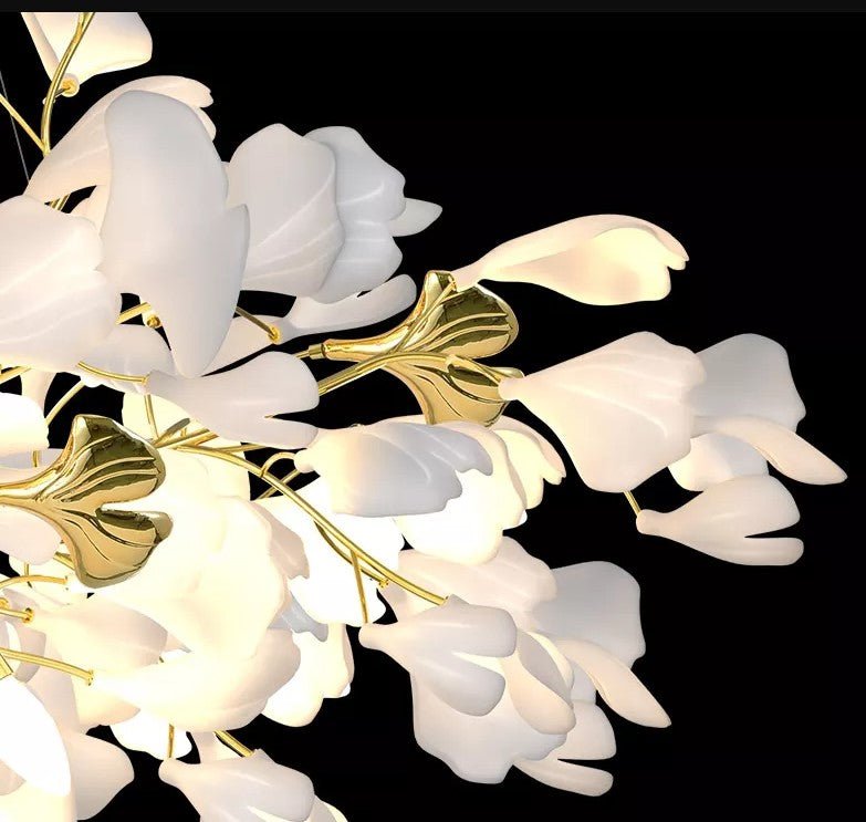 Luksus hvid keramisk blomst med kobbergrene Lobby Foyer Lysekrone