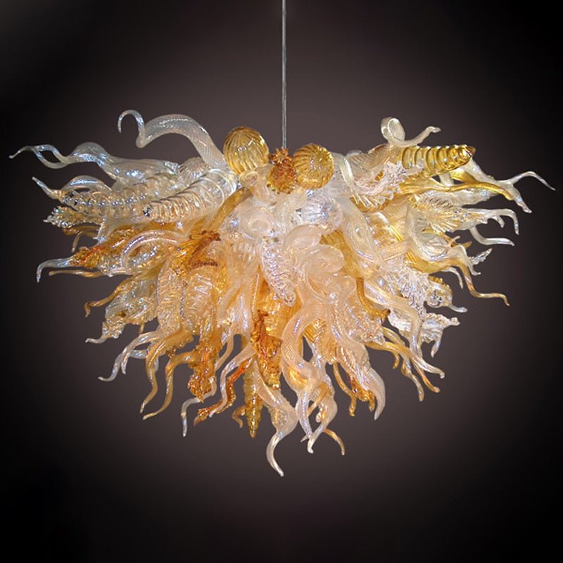Moderne kunst Amber hanglampen Handgeblazen glazen LED-kroonluchter