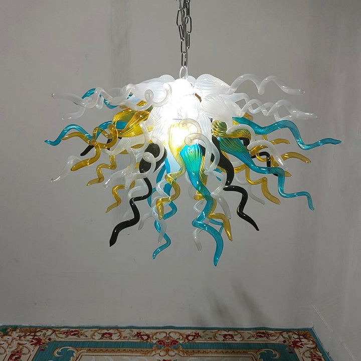 Modern Art Multi Color Blåst Glass Lampe Håndblåst Glass Lysekrone