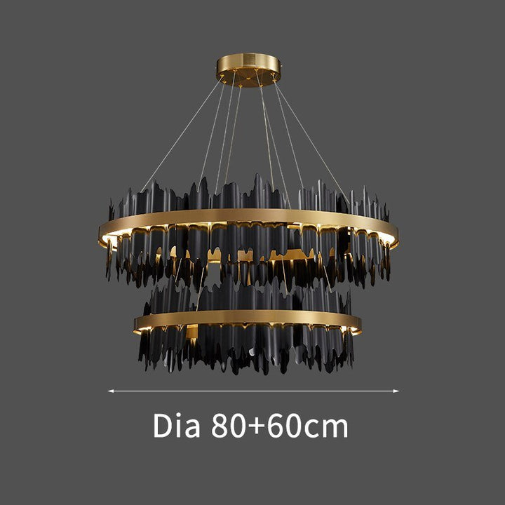 Moderne kreativ cirkel LED lysekrone med fjernbetjening sort guld hængende lampe til stuen Lobby Hotel lysarmaturer 