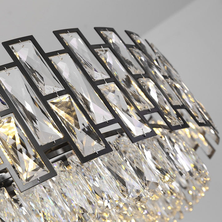 Moderno lampadario di cristallo per il soggiorno sala da pranzo luce nera rotonda lampadari led lustre