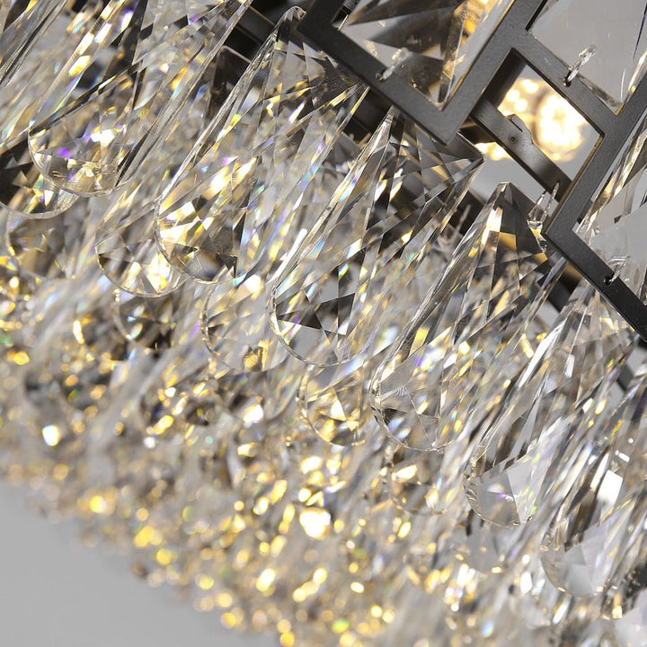 Moderno lampadario di cristallo per il soggiorno sala da pranzo luce nera rotonda lampadari led lustre