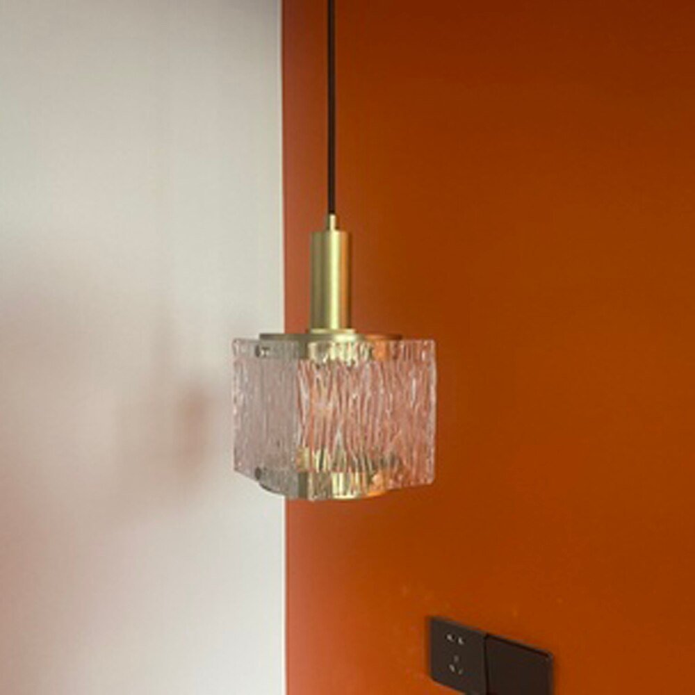 Modern Cubic Glass Pendant Lights  For Kitchen Island Bedside