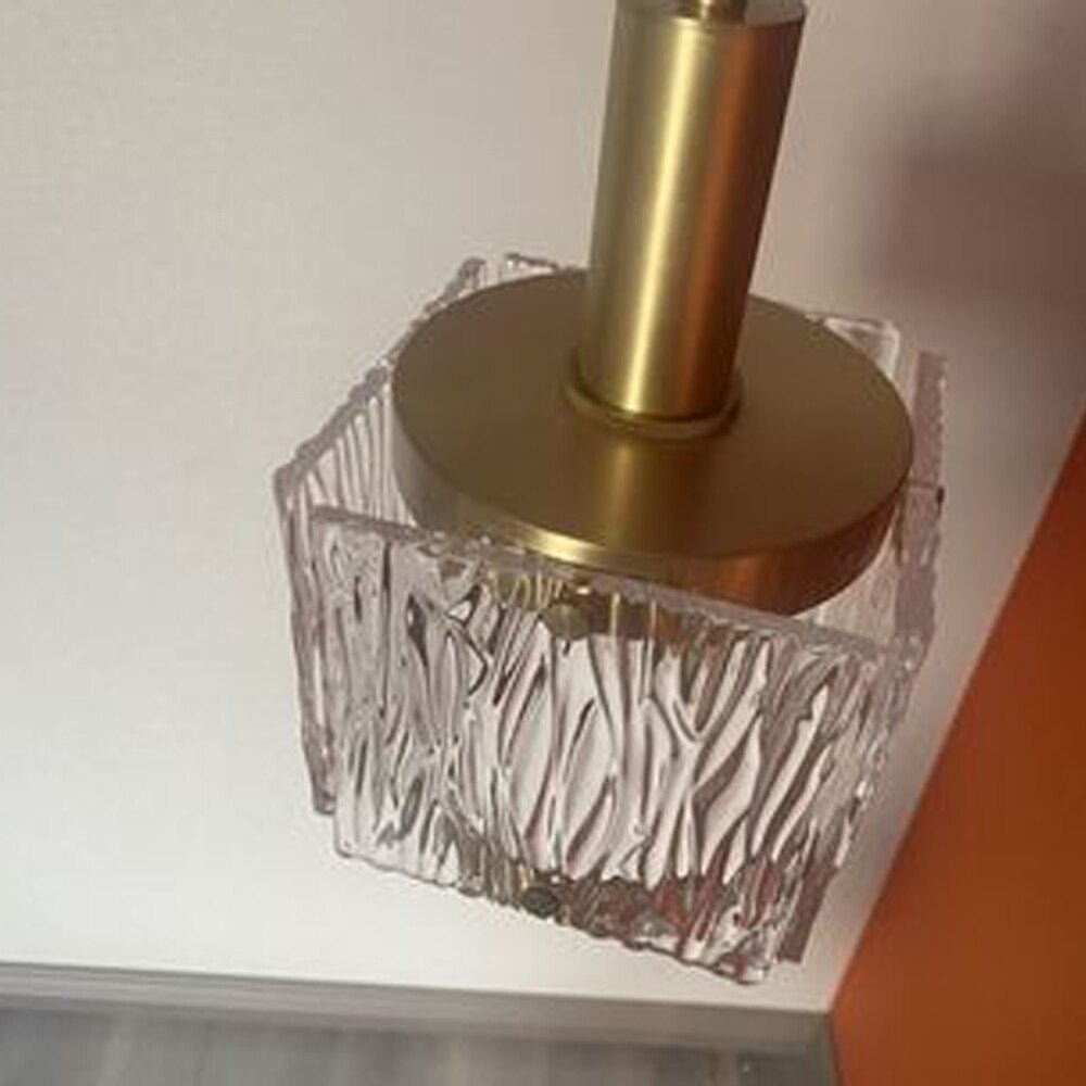 Modern Cubic Glass Pendant Lights  For Kitchen Island Bedside
