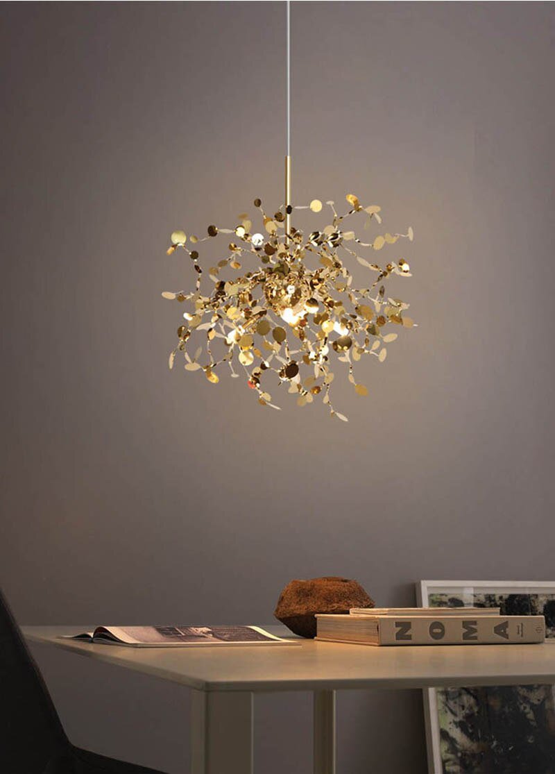 Modern Gold Pendant Lights Led Hanging Lamp For Dining Room Kitchen Li ...