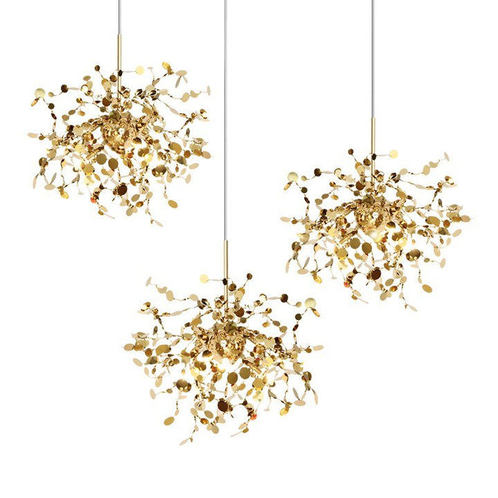 Modern Gold Pendant Lights Led Hanging Lamp For Dining Room Kitchen Lighting Fixtures Home Art Decor Suspension Round Shape