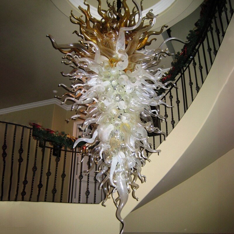 Moderne stor art deco murano håndlavet blæst glas lysekrone til stuen Hall lysekrone