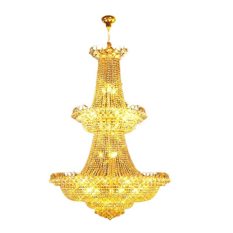 Modern Large Crystal Chandelier Light Gold /Chrome Foyer Crystal Chandelier Light Width 120cm Guaranteed 100%