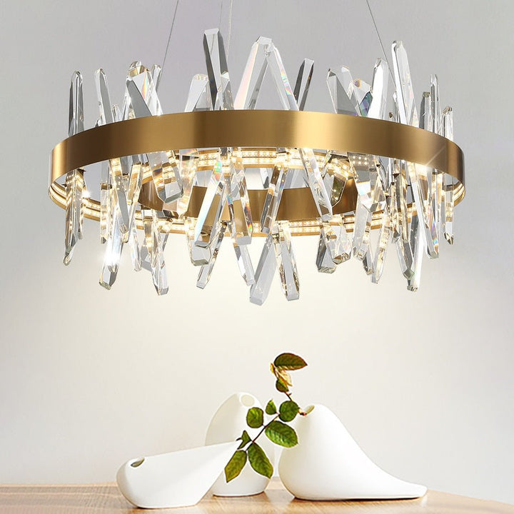 Moderne Led Lysekrone For Stue Spisestue Soverom Rund Belysning Steepless dimming Crystal Lamps