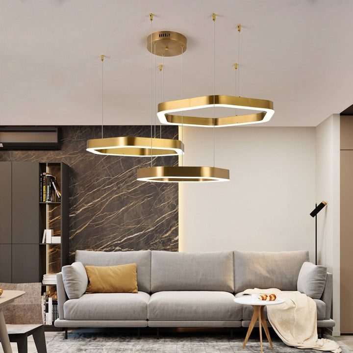 Moderner Led Kronleuchter Gold Wohnzimmer Lampe Luxus Kreative Edelstahl Laden Leuchte Kombination