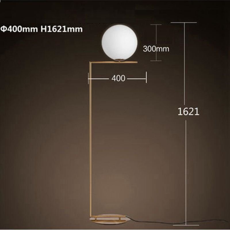 Moderne LED Vloerlamp Vloerlamp Schaduw Glazen Bol Staande Lamp Voor Slaapkamer Woonkamer Gouden Ontwerpen