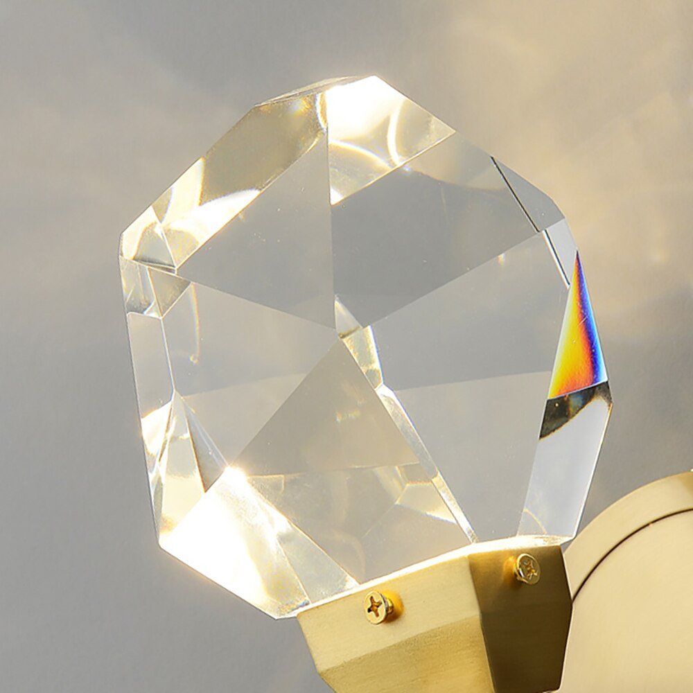 Moderne Minimalistisk Krystall Vegglampe Stue Soverom Sengestørrelse Diamond Design Vegglamper