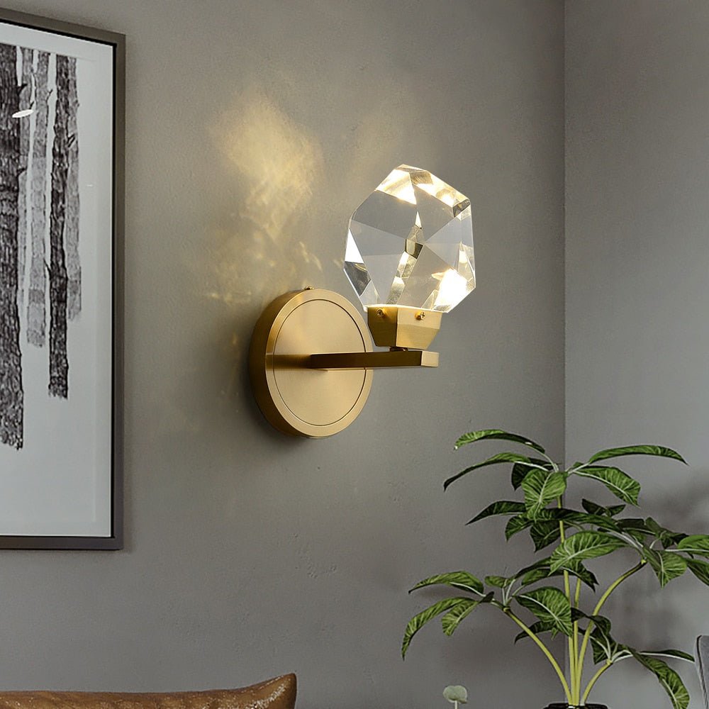 moderne minimalistische kristall wandlampe wohnzimmer schlafzimmer  bettgröße diamant design wandleuchte sconces