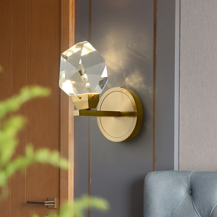 Modern Minimalist Crystal Wall Lamp Living Room Bedroom Bedsize Diamond Design Wall Light Sconces