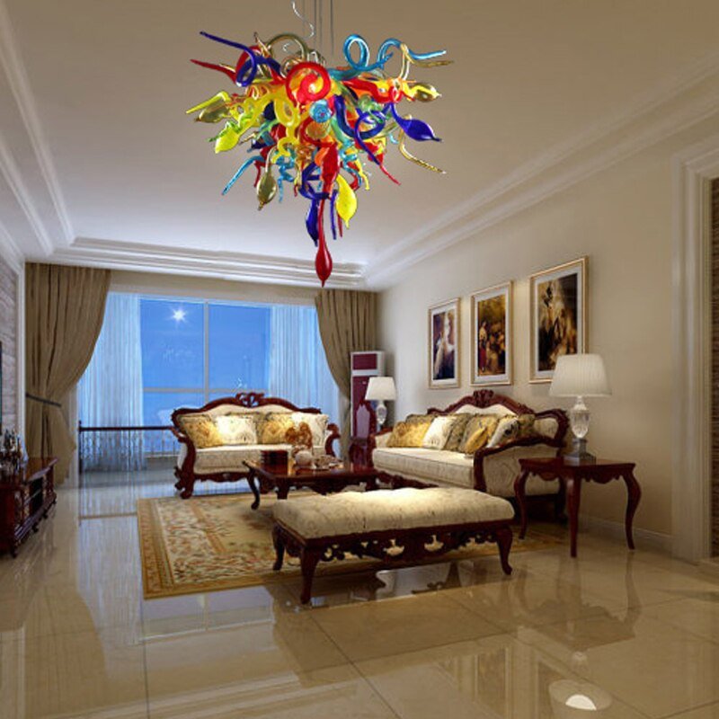 Luminaire moderne en verre de Murano multicolore pour chambre à coucher, cuisine et salon Art en verre soufflé à la main