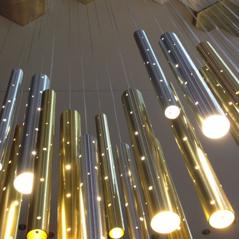 Lampadario nordico moderno a LED a forma di tubo per la sala da pranzo
