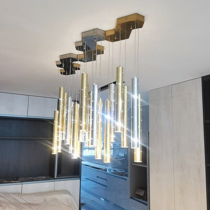 Modern Nordic Tube Shape LED Chandelier For Dining Room