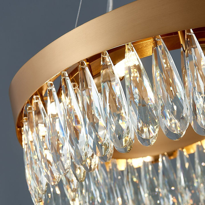 Moderno Oval LED Crystal Chandelier Iluminación Para Comedor Lujo Oro Interior Lustre Cocina Hogar