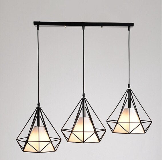 Lampe à suspension moderne lumière fer cadre pendentif lumières pour cuisine île salle à manger décoration de la maison luminaire
