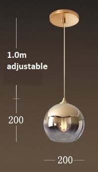 Suspension moderne boule d'or Loft luminaire suspendu lampe suspendue salon lampe de chevet suspendue salon Luminaire