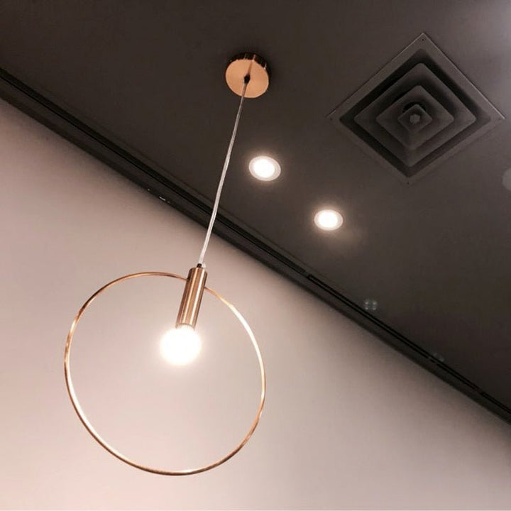 Modern Pendant Light Pendant Lamp Single Ring Hanglamp Arts Decoration Lighting For Lobby Dining Room Suspension E14 Lights