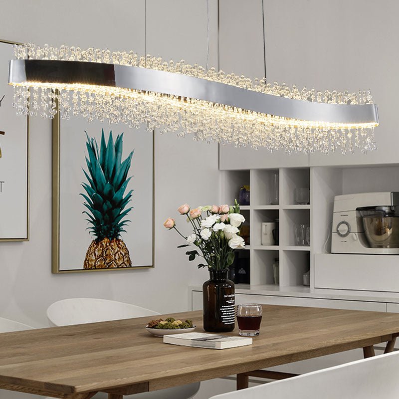 Modern S Form Kristall Kronleuchter Beleuchtung Esszimmer Küche Insel