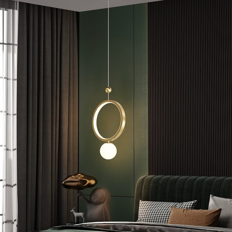 Modern Simple Bedroom Bedside Chandelier Nordic Light Luxury Long Line Living Room
