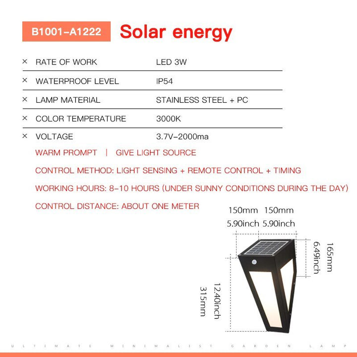Moderne Solar Vegglys Utendørs Hage Vegglampe Vanntett Elektrisitet Menneskekroppssensor Veggbelysning Gårdsplass Verandalys 