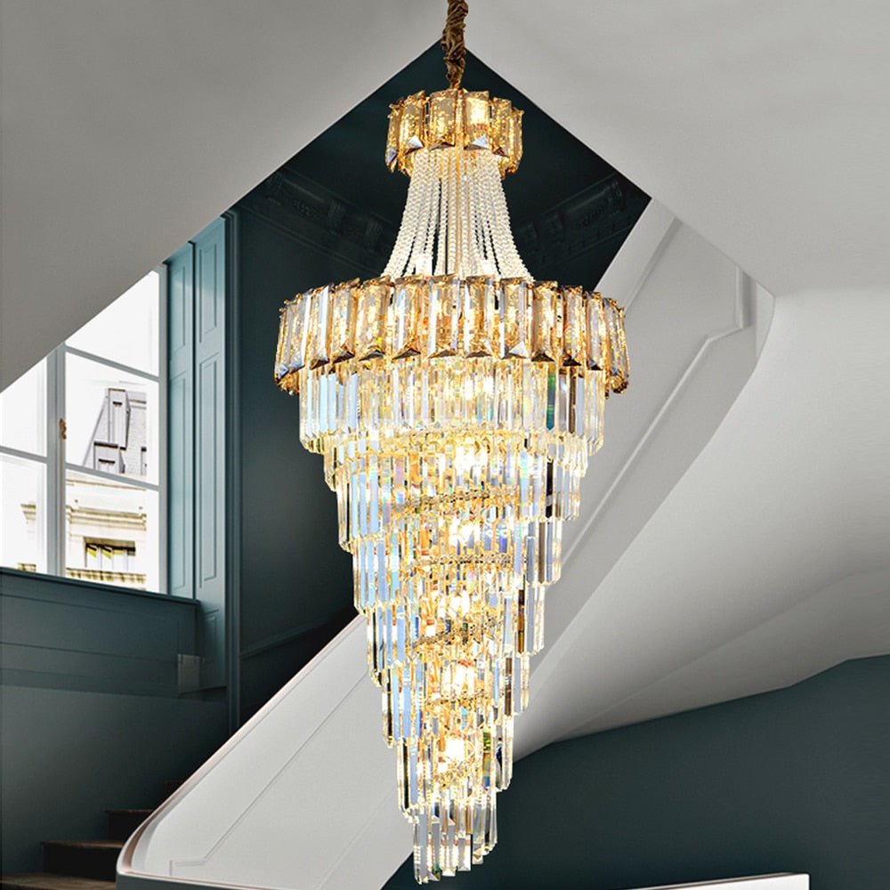 Modern Spiral Design Staircase Crystal Chandelier – ATY Home Decor