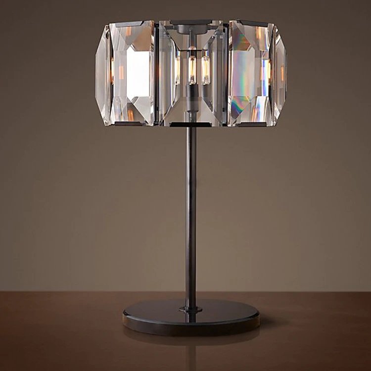 Lampada da tavolo moderna vintage K9 con illuminazione in cristallo, luci da scrivania per la decorazione della camera da letto dell'hotel di casa