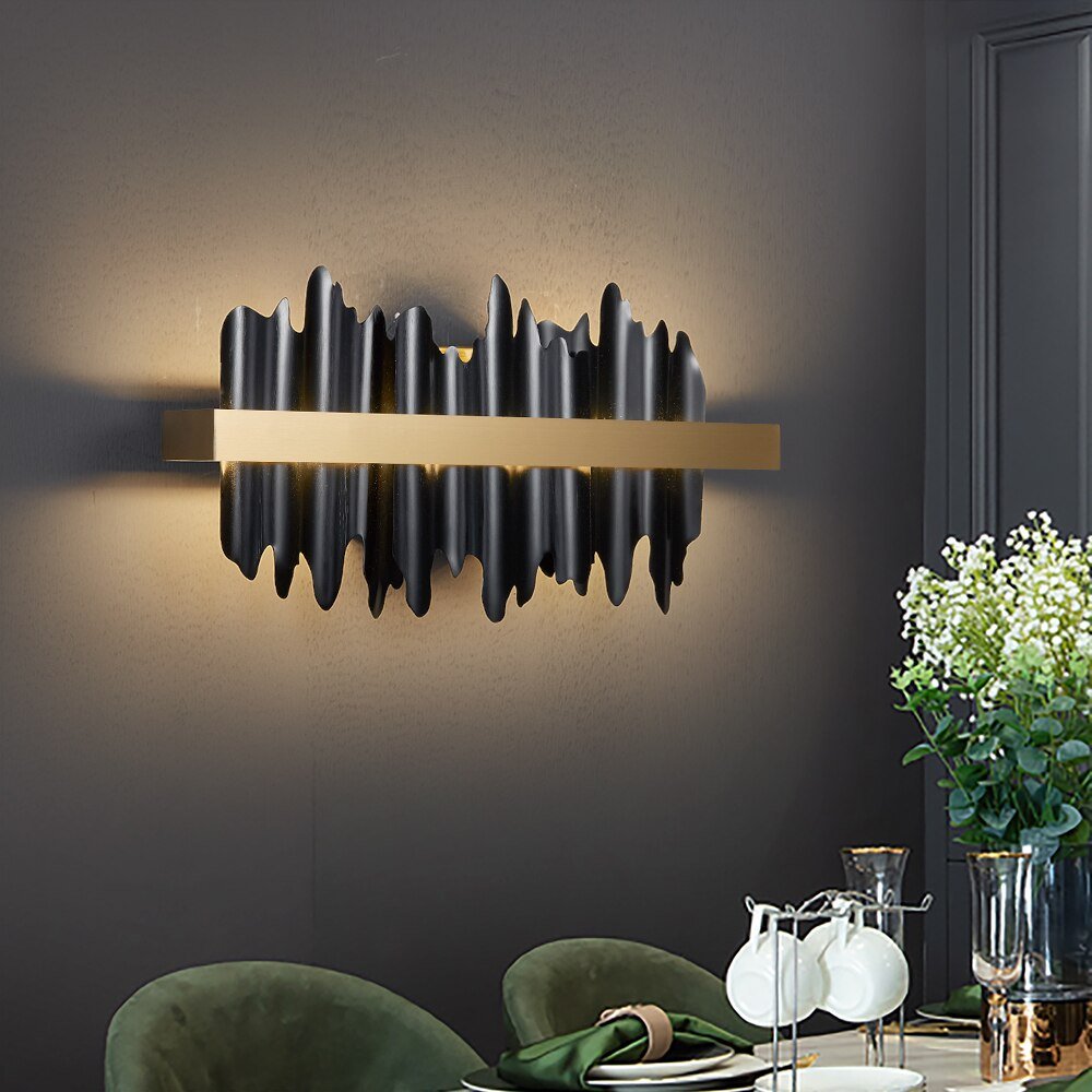 Moderne Wandleuchte Gold Schwarz Wandlampe für Nachttisch Schlafzimmer Wohnzimmer Wandleuchte Luxus Home Decor Innenbeleuchtung