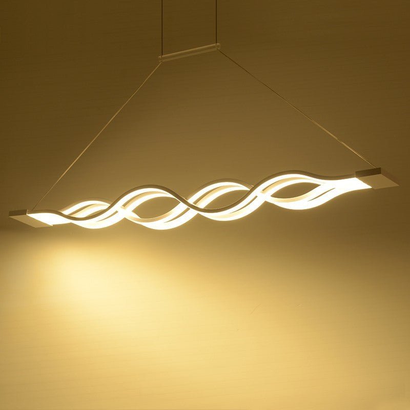 Modern Wave Design Lustres LED Hanging Lights For Dinning Room Black White Pendant Lights  Lighting Hanglamp Ceiling Led Lamp