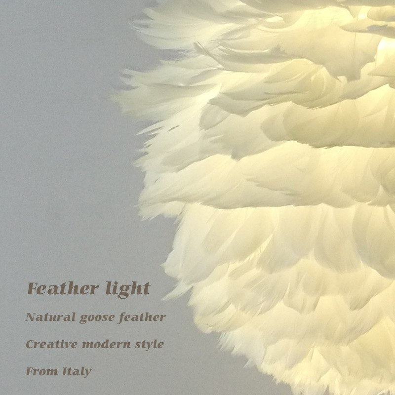 Modern white nature Goose feather Pendant Lights romantic E27 led pendant lamps for home lighting restaurant bedroom living room