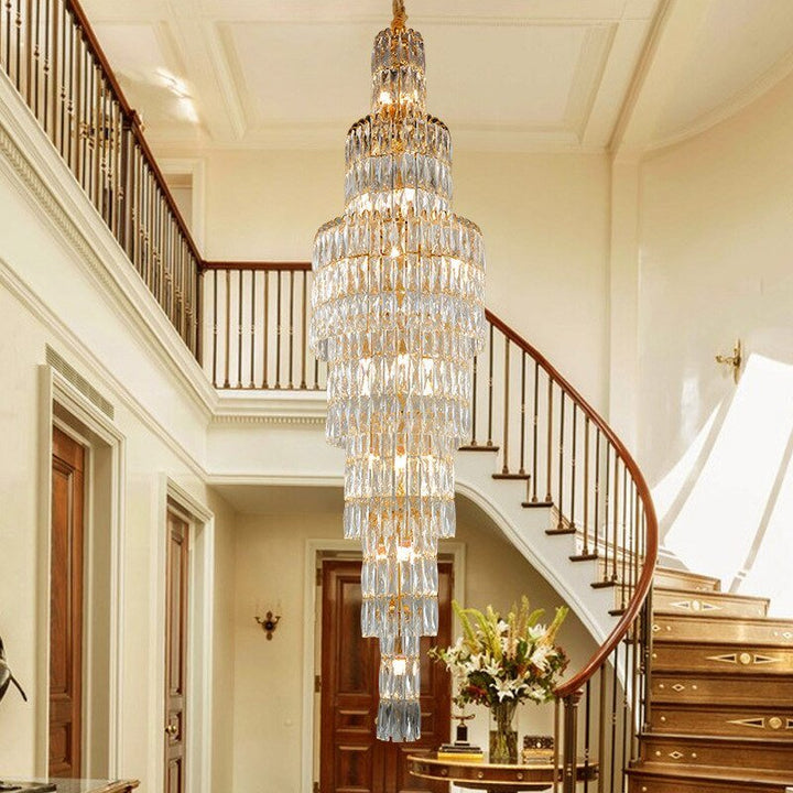 Nuovo grande lampadario di lusso in cristallo K9 per le scale alte