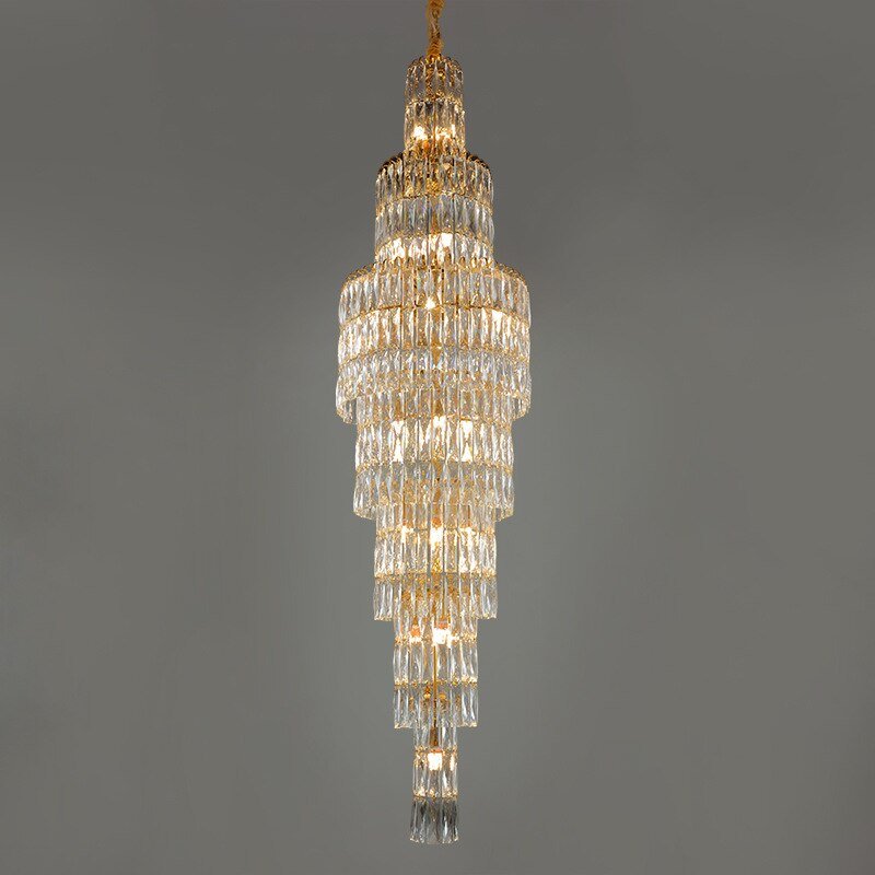New Large Luxury K9 Crystal Chandelier For High Staircase