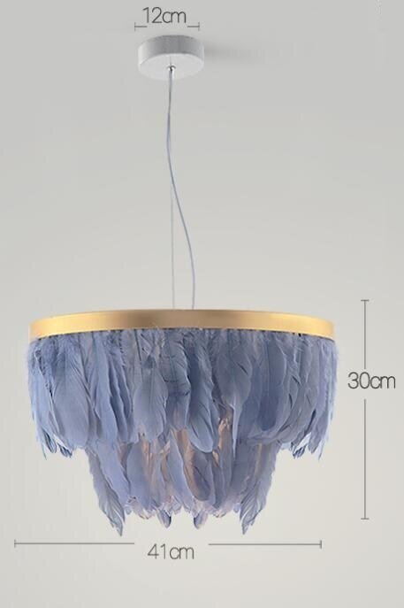 Nordic Feather Suspension Hanglamp Romantische Fairy Feather Hanglamp INS Feather Loft Plafond Opknoping Verlichting: