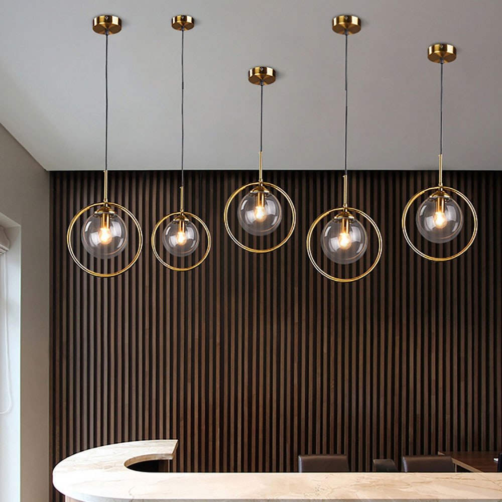 Nordic Pendant Dark Glass Gray Lights Hanglamp Bar Restaurant Bedroom Bedside Modern Glass Ball